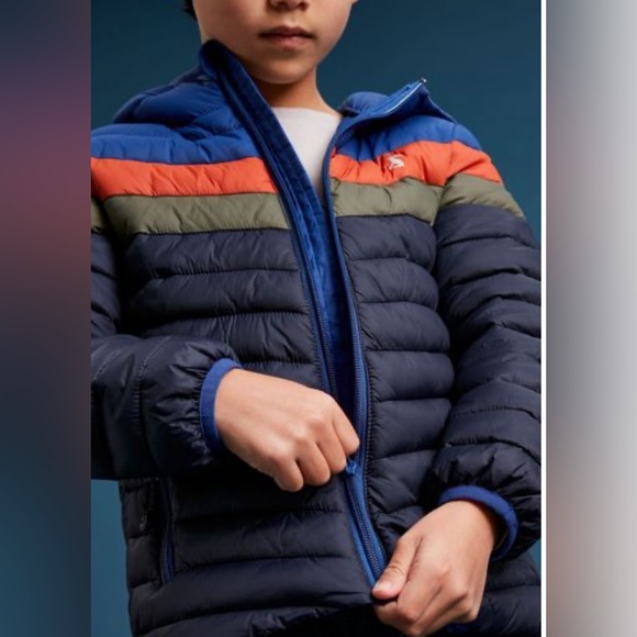 JOULES Boys Light Puffer Jacket, waterproof, recycled polyester - Picture 7 of 8